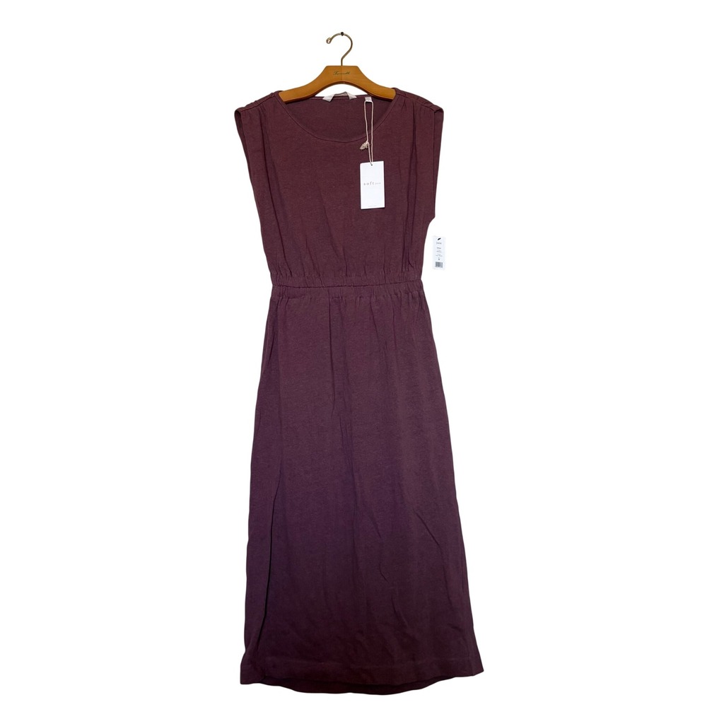 Soft Joie Nola Maxi Dress Rose Brown Cutout Back Knit Muscle Tee Dress  SZ M NEW